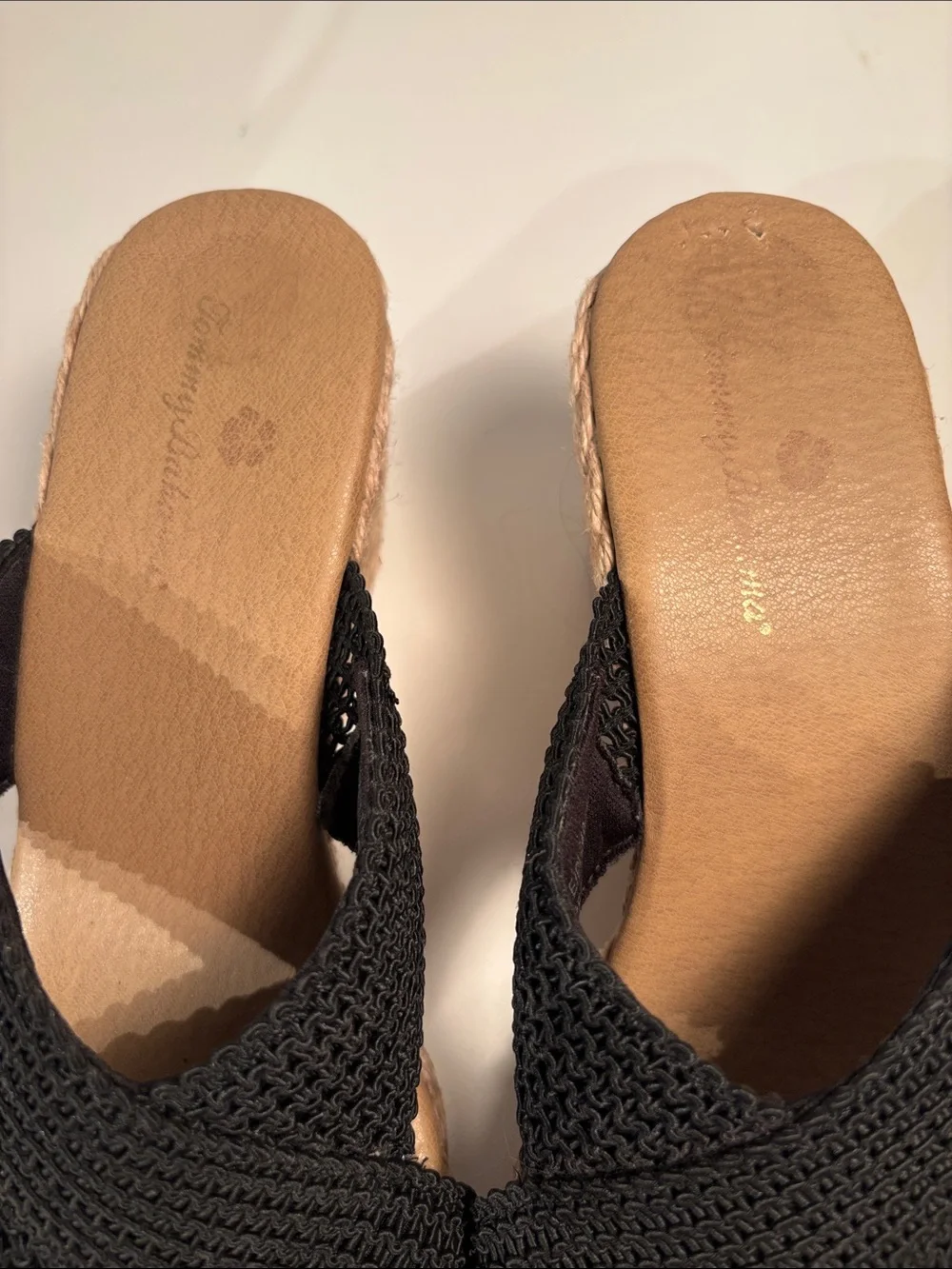 Tommy Bahama Black Woven Cross-Band Espadrille Slide
